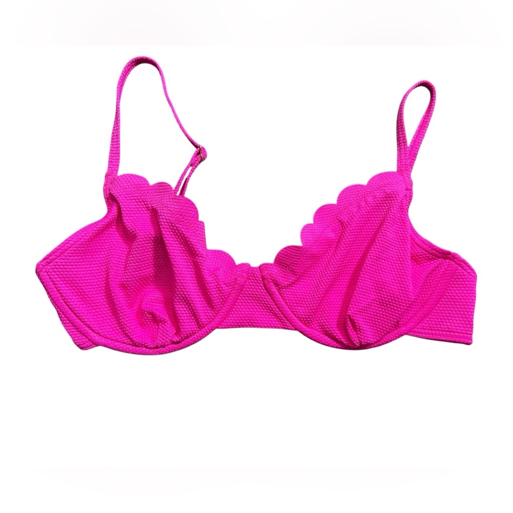 KATE SPADE underwire unpadded vivid snapdragon scalloped bikini swim top NWT